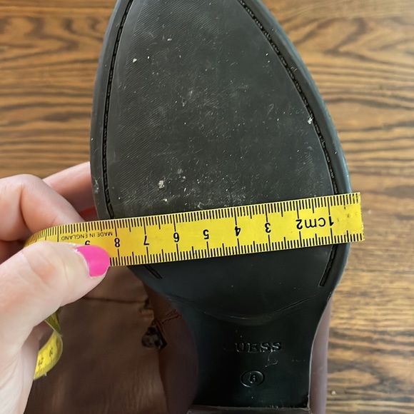 25. Guess Brown Heeled Knee High Boots - Picture 6 of 6